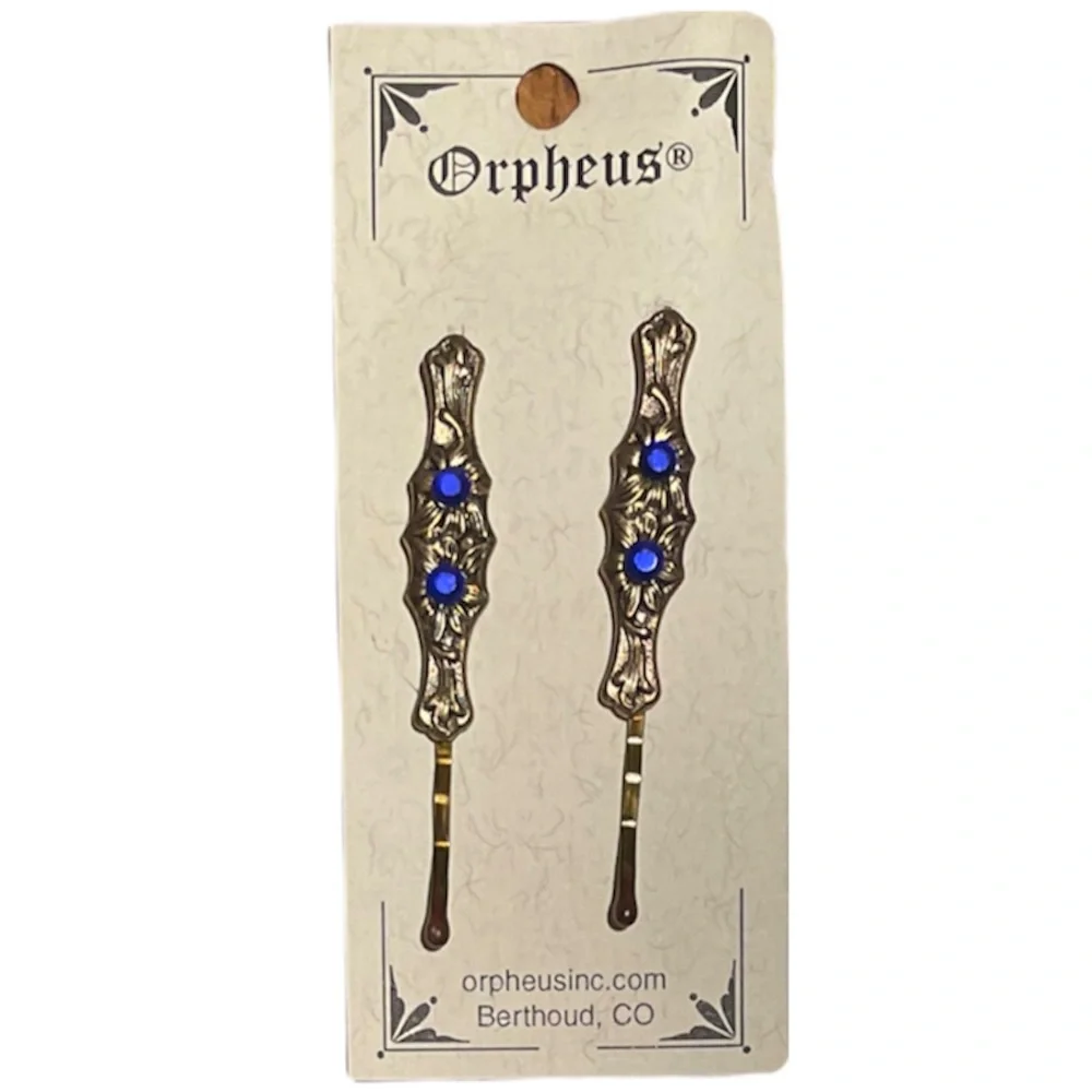Hair Clip Gemstone Bobby Pin Reproduction Romantic Vintage Style Hair Jewelry